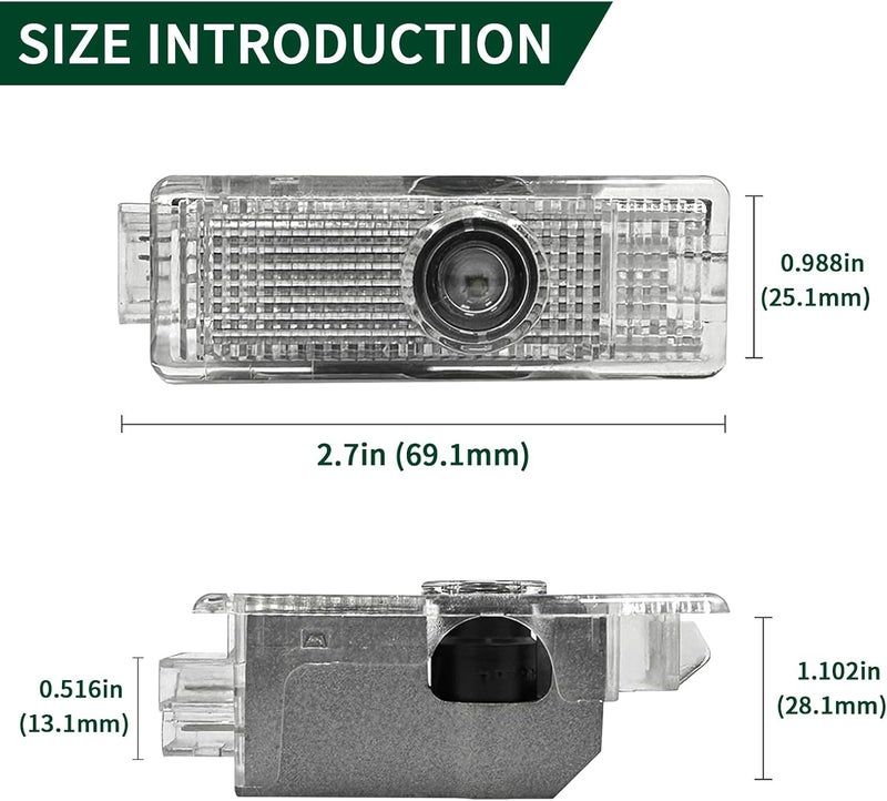 TFSOTLY 2 Pcs Never Fade Door Light Logo, Projection Ghost Shadow Welcome Puddle Light Compatible with Range Rover Discovery Freelander Evoque LR2 3 4 Sport Accessories (Green) - Image 4